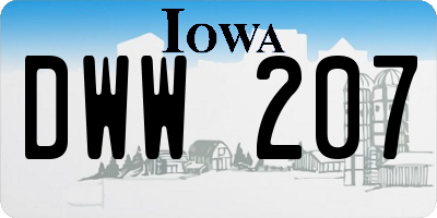 IA license plate DWW207