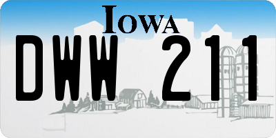 IA license plate DWW211