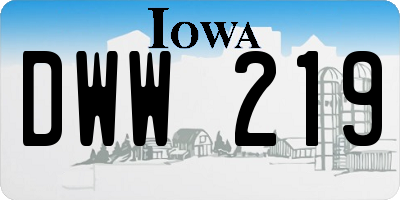 IA license plate DWW219