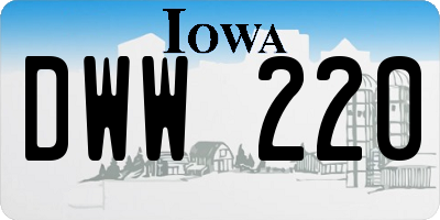 IA license plate DWW220