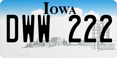 IA license plate DWW222