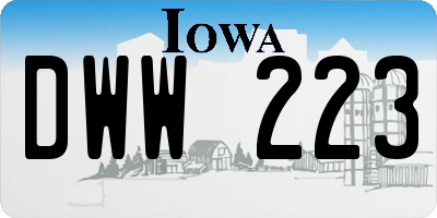 IA license plate DWW223