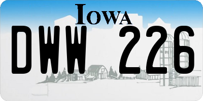 IA license plate DWW226