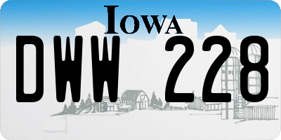 IA license plate DWW228