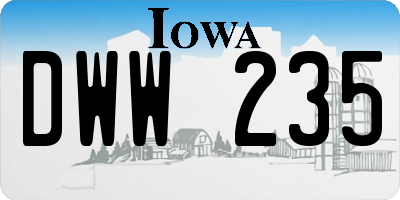 IA license plate DWW235