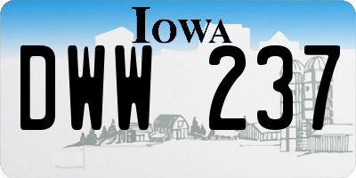 IA license plate DWW237