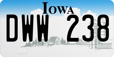 IA license plate DWW238
