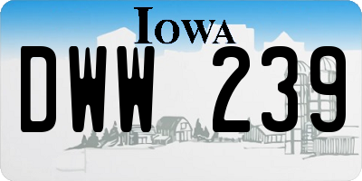 IA license plate DWW239