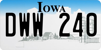 IA license plate DWW240
