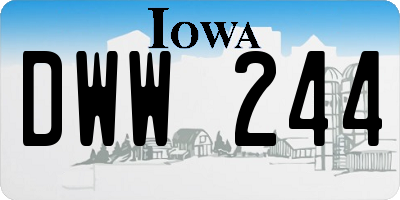 IA license plate DWW244