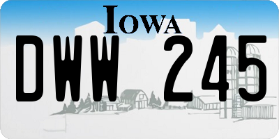 IA license plate DWW245