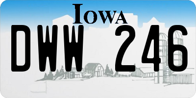 IA license plate DWW246