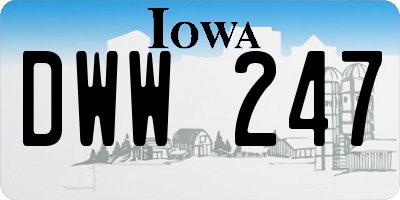 IA license plate DWW247