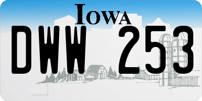 IA license plate DWW253