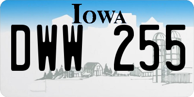 IA license plate DWW255
