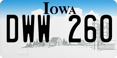 IA license plate DWW260