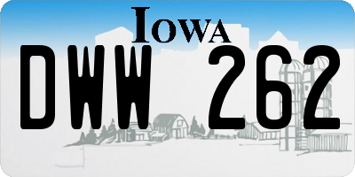IA license plate DWW262