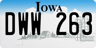 IA license plate DWW263