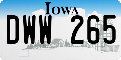 IA license plate DWW265