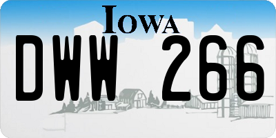 IA license plate DWW266