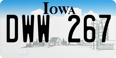 IA license plate DWW267