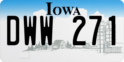 IA license plate DWW271