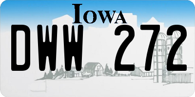 IA license plate DWW272