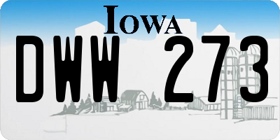 IA license plate DWW273
