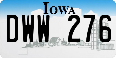 IA license plate DWW276