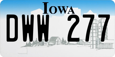 IA license plate DWW277