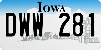 IA license plate DWW281