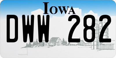 IA license plate DWW282