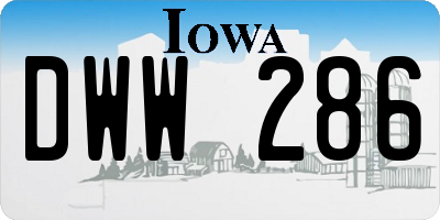 IA license plate DWW286