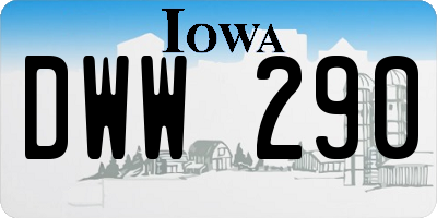 IA license plate DWW290