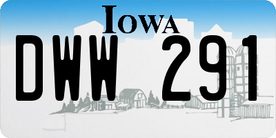 IA license plate DWW291