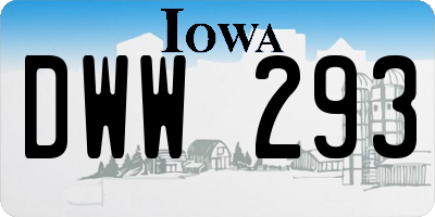 IA license plate DWW293