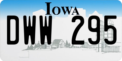 IA license plate DWW295