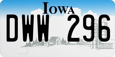IA license plate DWW296