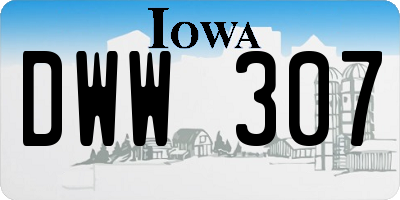 IA license plate DWW307