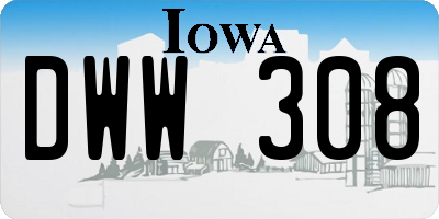 IA license plate DWW308