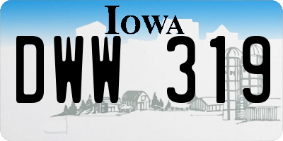 IA license plate DWW319