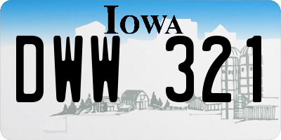 IA license plate DWW321