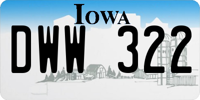 IA license plate DWW322