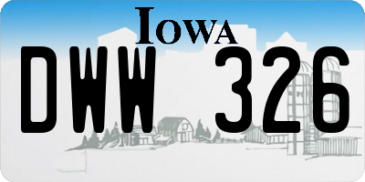 IA license plate DWW326