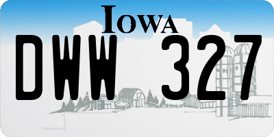 IA license plate DWW327
