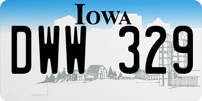 IA license plate DWW329