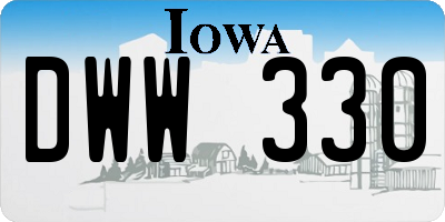 IA license plate DWW330