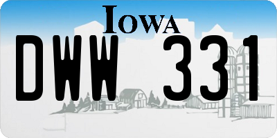 IA license plate DWW331