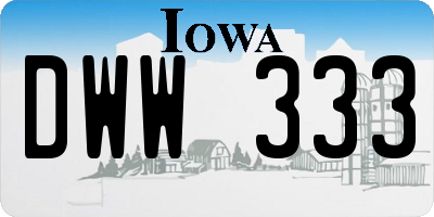 IA license plate DWW333