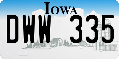IA license plate DWW335